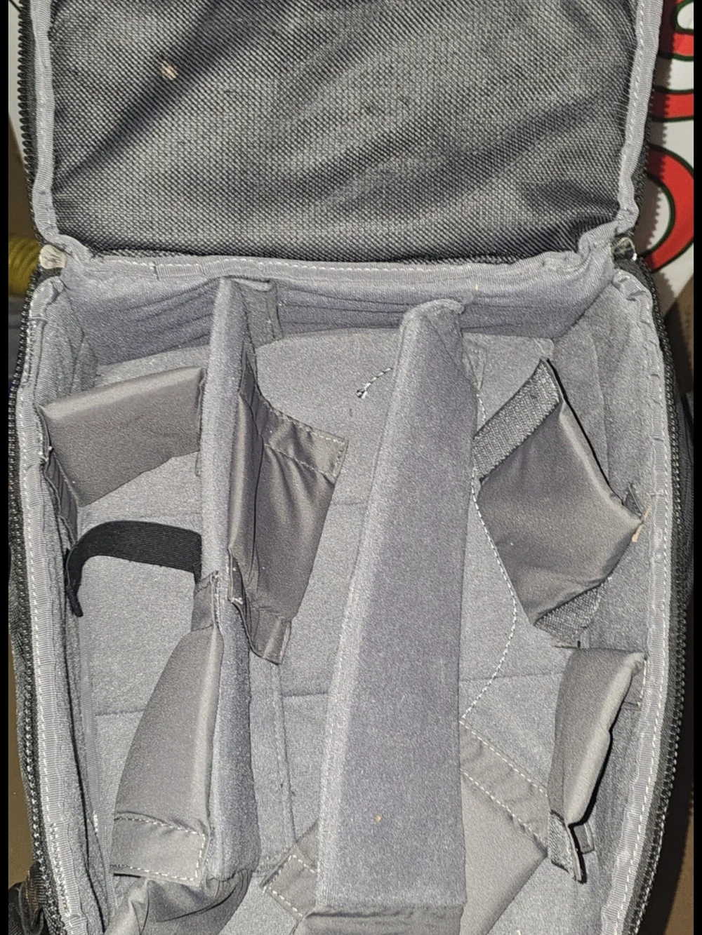 Compact Black Camera Shoulder Bag with Multiple Zip Pockets